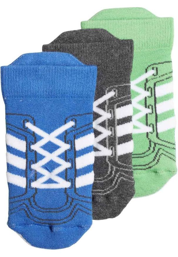 ZEAGLE - Skarpetki dziecięce Adidas Performance Inf 3 - Styl i Komfort. Kolor: niebieski. Materiał: elastan, poliamid, bawełna. Wzór: paski