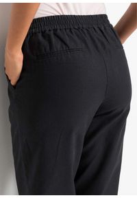 bonprix - Spodnie lniane. Kolor: czarny. Materiał: len. Sezon: lato #3