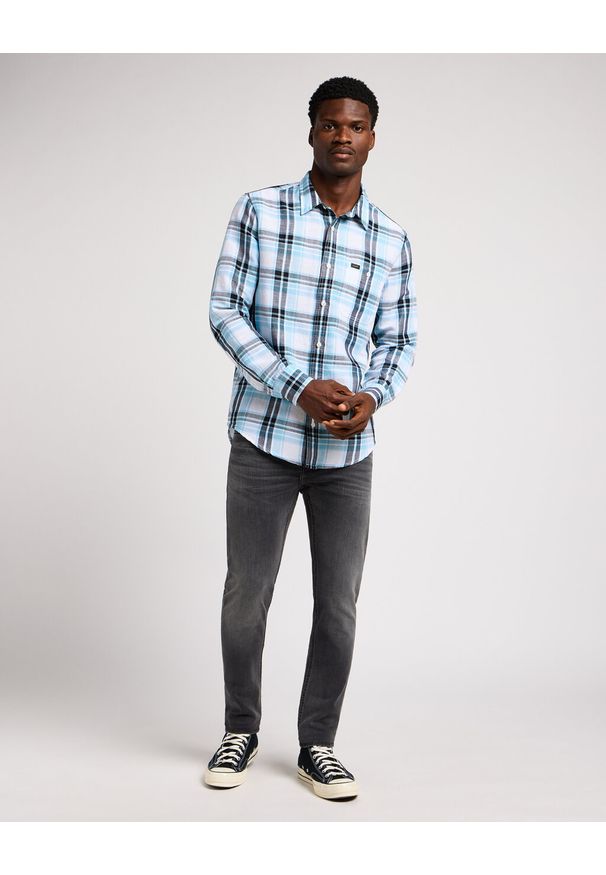 Lee - LEE LEESURE SHIRT MĘSKA KOSZULA W KRATĘ PREPPY BLUE 112349056 L66N044970