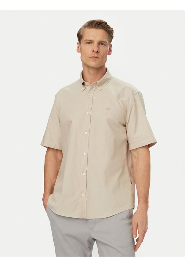 BOSS Koszula H-Liam 50560404 Beżowy Regular Fit. Kolor: beżowy. Materiał: bawełna