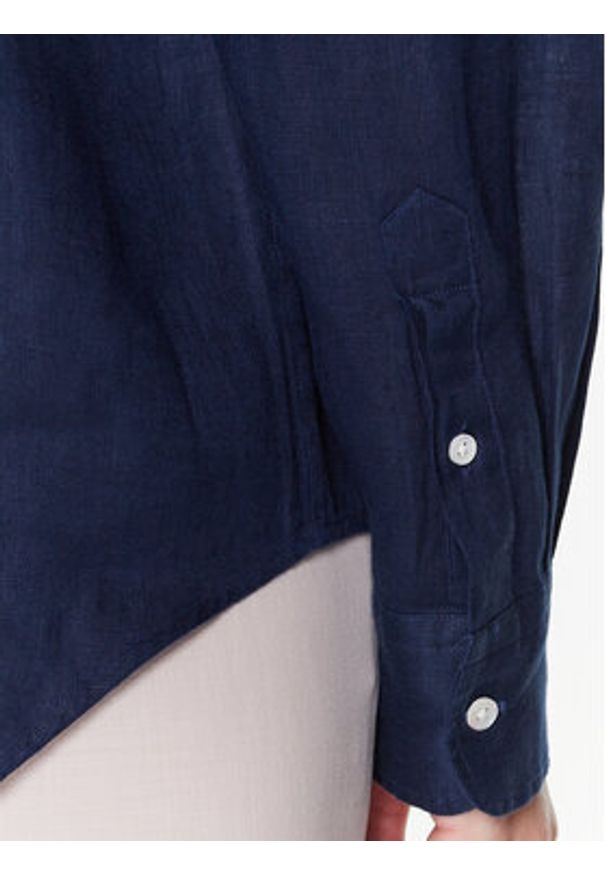 Polo Ralph Lauren Koszula 211920516007 Granatowy Relaxed Fit. Typ kołnierza: polo. Kolor: niebieski. Materiał: len