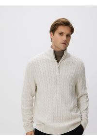 Reserved - Sweter z domieszką wełny - złamana biel. Materiał: wełna #1