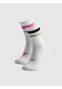 4f - 4F Skarpetki długie (2-pack) dziewczęce - multikolor 38-40. Kolor: wielokolorowy. Materiał: dzianina, bawełna, materiał #1