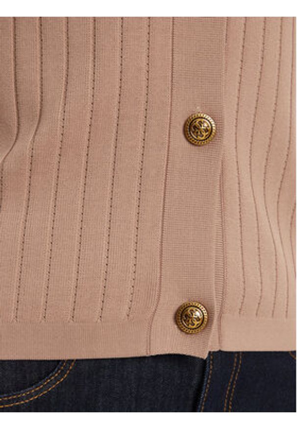 Guess Kardigan W5YR11 Z0130 Beżowy Regular Fit. Kolor: beżowy. Materiał: wiskoza