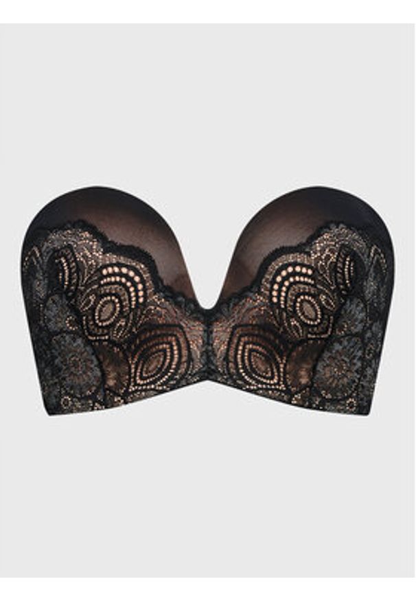 Wonderbra Biustonosz bardotka WB000BHO Czarny. Kolor: czarny. Materiał: syntetyk