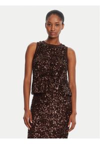 Marella Top Filly 2523946051 Brązowy Slim Fit. Kolor: brązowy. Materiał: syntetyk