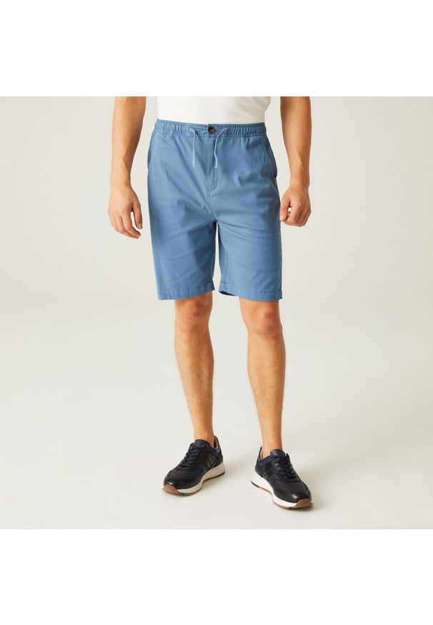 Regatta - Męskie spodenki chino Aldan Casual. Kolor: niebieski. Materiał: bawełna, materiał. Sport: turystyka piesza