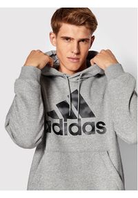 Adidas - adidas Bluza Essentials Camo Print HL6927 Szary Loose Fit. Kolor: szary. Materiał: bawełna. Wzór: nadruk