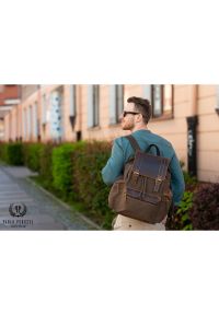 Plecak męski skórzany vintage PAOLO PERUZZI T-37-BR brązowy. Kolor: brązowy. Materiał: skóra. Styl: vintage #1
