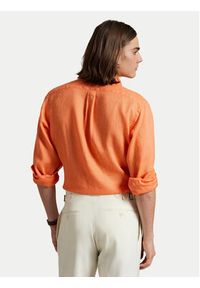 Polo Ralph Lauren Koszula 710968915009 Pomarańczowy Slim Fit. Typ kołnierza: polo. Kolor: pomarańczowy. Materiał: len #3