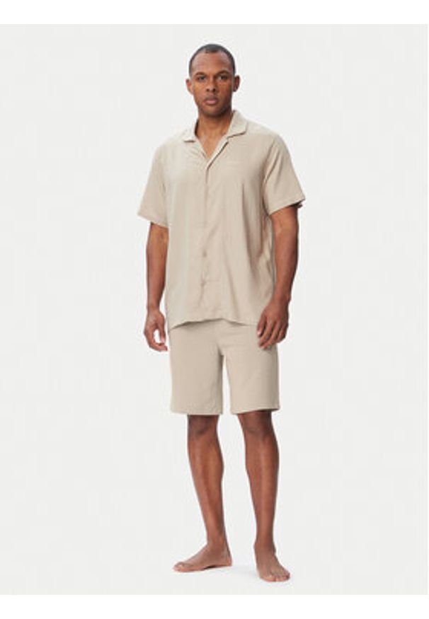 BOSS Koszula Fresh Shirt 50561522 Beżowy jasny Regular Fit. Kolor: beżowy. Materiał: wiskoza