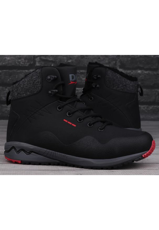 Buty damskie zimowe wysokie DK EVEREST. Kolor: czerwony, czarny, wielokolorowy. Sezon: zima. Sport: turystyka piesza