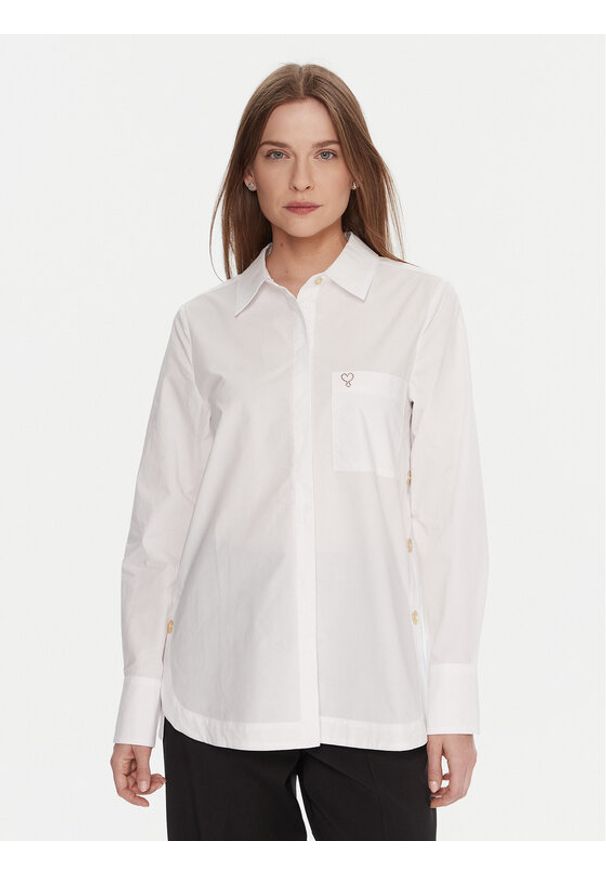 LOLA CASADEMUNT Koszula LF2515025 Biały Regular Fit. Kolor: biały. Materiał: bawełna
