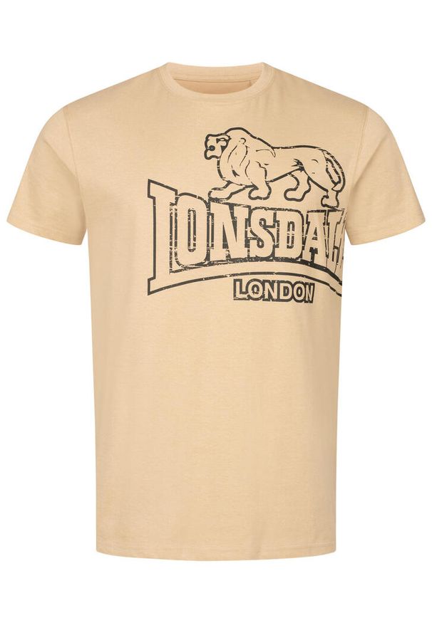 Koszulka Lonsdale Langsett. Kolor: beżowy, wielokolorowy, czarny
