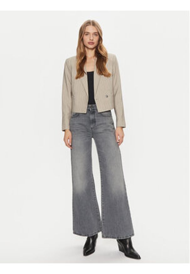 Vero Moda Marynarka Eli 10319629 Beżowy Cropped Fit. Kolor: beżowy. Materiał: syntetyk