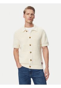 Tommy Jeans Koszula Crochet DM0DM23373 Beżowy jasny Regular Fit. Kolor: beżowy. Materiał: syntetyk #1