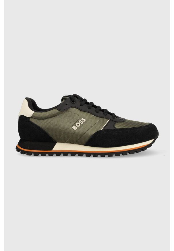 BOSS sneakersy Parkour kolor zielony 50470152. Nosek buta: okrągły. Zapięcie: sznurówki. Kolor: zielony