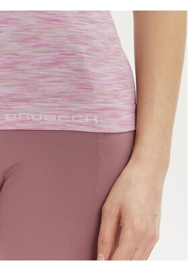 Brubeck Top CM1011W Różowy Slim Fit. Kolor: różowy. Materiał: syntetyk