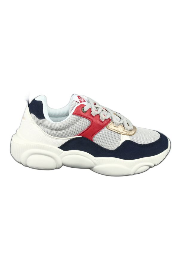 Lee Cooper W-1275 Women białe czerwone granatowe szare wielokolorowe. Kolor: wielokolorowy, biały, szary, czerwony, niebieski. Materiał: skóra, syntetyk, tkanina, guma. Szerokość cholewki: normalna