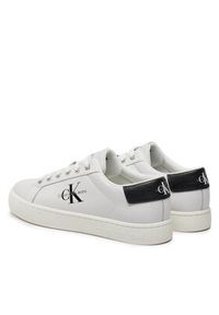 Calvin Klein Jeans Sneakersy Classic Cupsole Laceup Low Lth YM0YM00491 Biały. Kolor: biały. Materiał: skóra