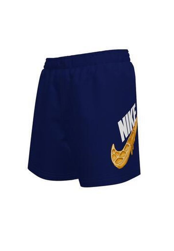 Szorty kąpielowe dziecięce Nike Swoosh Waffle 4" Volley. Kolor: niebieski