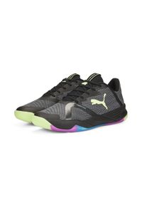 Buty halowe Puma Accelerate Turbo Nitro II. Kolor: niebieski, czarny, wielokolorowy. Materiał: materiał, tkanina, syntetyk. Sport: piłka ręczna