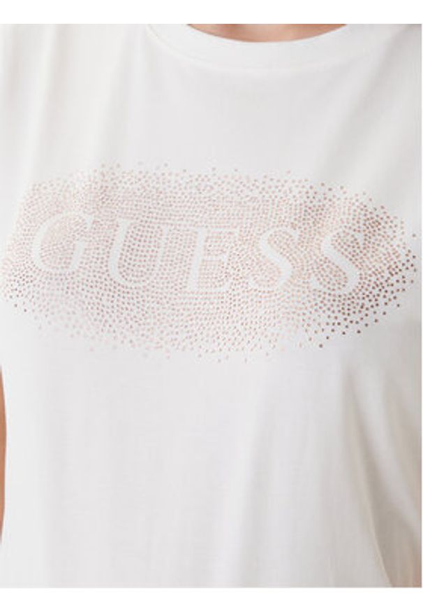 Guess T-Shirt V5YI08 J1314 Biały Regular Fit. Kolor: biały. Materiał: bawełna