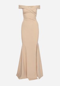 Born2be - Jasnobeżowa Sukienka Maxi na Szerokich Ramiączkach Joconda. Kolor: beżowy. Długość rękawa: na ramiączkach. Typ sukienki: rozkloszowane. Długość: maxi #2