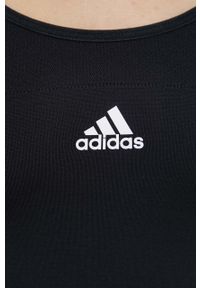 Adidas - adidas top HA1197 damski kolor czarny. Kolor: czarny. Materiał: materiał, dzianina. Długość rękawa: na ramiączkach. Wzór: nadruk #5