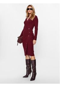 Guess Sukienka dzianinowa Cecile W3BK39 Z2V42 Bordowy Slim Fit. Kolor: czerwony. Materiał: dzianina, wiskoza, syntetyk #2