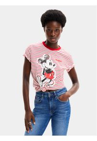 Desigual T-Shirt MICKEY Patch 24SWTK77 Czerwony Regular Fit. Kolor: czerwony. Materiał: bawełna