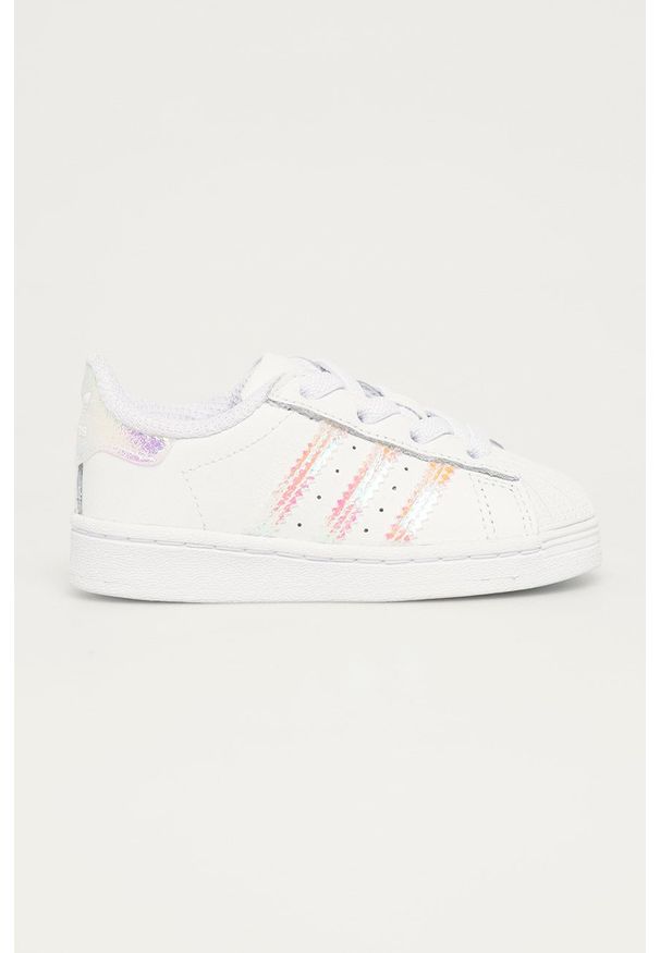 adidas Originals - Buty dziecięce Superstar EL FV3143. Zapięcie: sznurówki. Kolor: biały. Materiał: guma. Wzór: nadruk. Model: Adidas Superstar