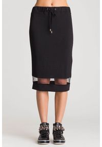 Liu Jo Sport - Czarna spódnica z transparentną wstawką. Kolor: czarny #1