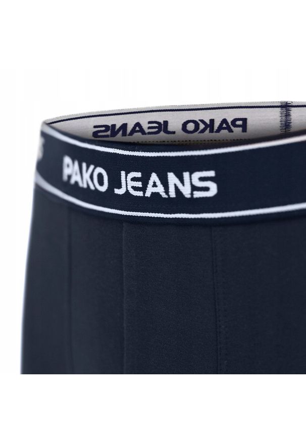 Bawełniane, Klasyczne Bokserki Męskie - Pako Jeans - Granatowe. Kolor: niebieski. Materiał: bawełna, elastan
