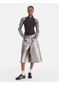 Adidas - adidas Szorty jeansowe Firebird Jorts KD2930 Srebrny Regular Fit. Kolor: srebrny. Materiał: bawełna #2