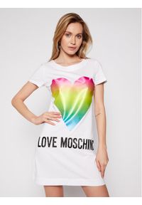 Love Moschino - Sukienka codzienna LOVE MOSCHINO. Okazja: na co dzień. Kolor: biały. Typ sukienki: proste. Styl: casual #1