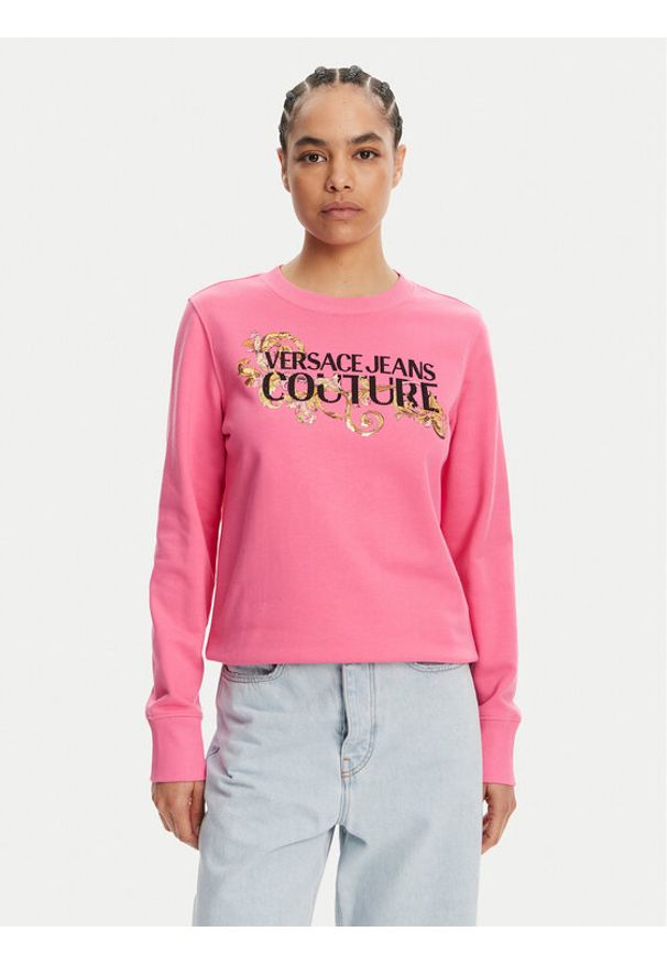 Versace Jeans Couture Bluza 78HAIC06 Różowy Regular Fit. Typ kołnierza: kołnierzyk włoski. Kolor: różowy. Materiał: bawełna