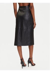 BOSS Spódnica skórzana Sekina 50543188 Czarny Regular Fit. Kolor: czarny. Materiał: skóra