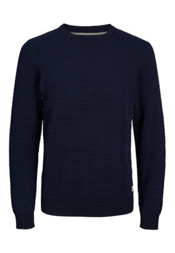 Jack & Jones - Jack&Jones Sweter 12212816 Granatowy Regular Fit. Kolor: niebieski. Materiał: bawełna