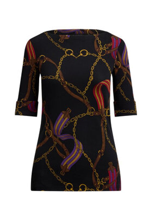 Lauren Ralph Lauren - LAUREN RALPH LAUREN Bluzka 200980215001 Czarny Slim Fit. Kolor: czarny. Materiał: bawełna
