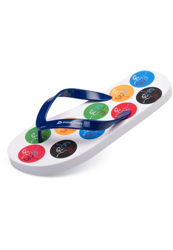 ALPINE PRO - Kapcie Unisex Alpine Pro Thiago w Rozmiarze 45 - Wygoda i Styl. Kolor: wielokolorowy. Wzór: kolorowy. Sezon: lato. Sport: pływanie, fitness
