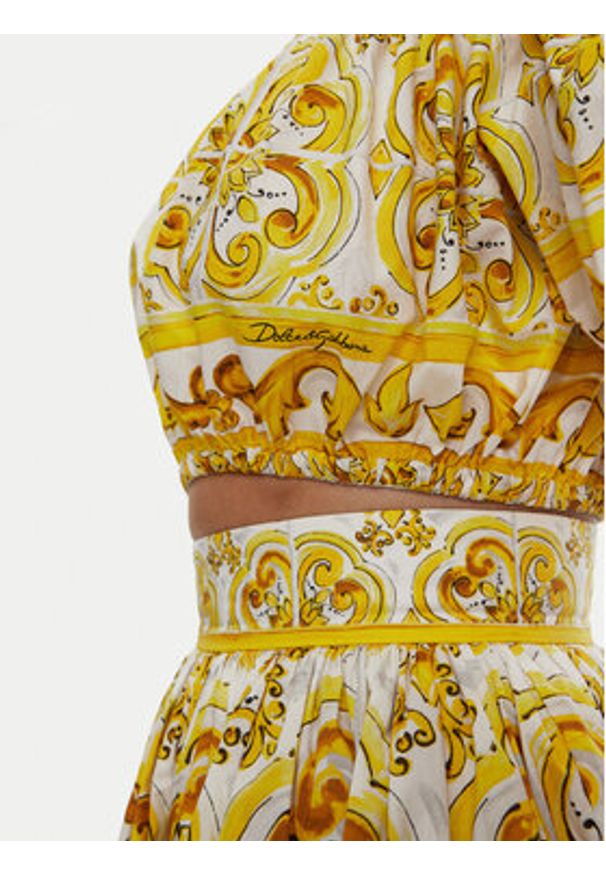 DOLCE & GABBANA - Dolce&Gabbana Bluzka F755RT HH5BA Żółty Regular Fit. Kolor: żółty. Materiał: bawełna