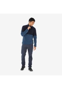 quechua - Polar turystyczny męski Quechua MH500. Kolor: niebieski. Materiał: materiał, poliester