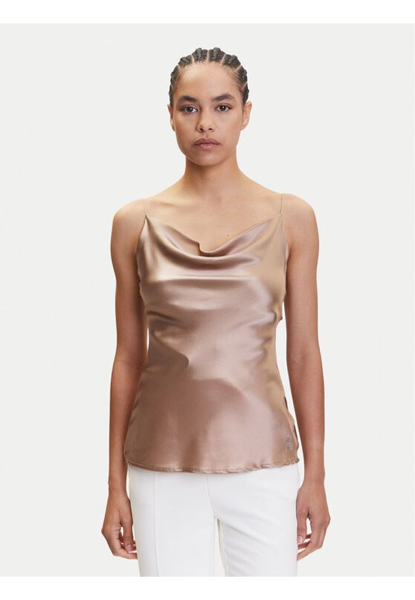 Marciano Guess Top 4YGH09 7117A Beżowy Classic Fit. Kolor: beżowy. Materiał: jedwab