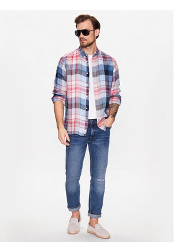 TOMMY HILFIGER - Tommy Hilfiger Koszula MW0MW31400 Kolorowy Regular Fit. Materiał: len. Wzór: kolorowy