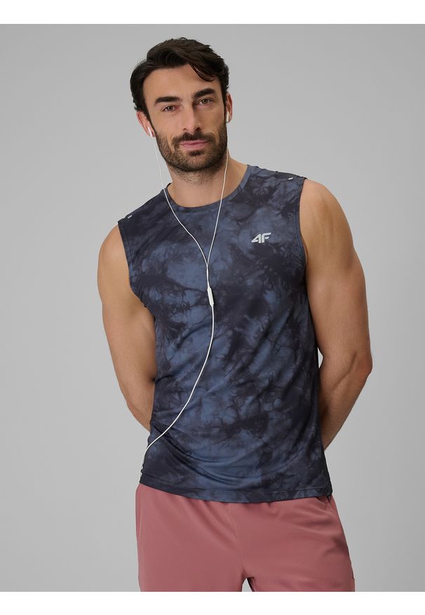4f - 4F Koszulka treningowa regular szybkoschnąca męska - czarna XL. Kolor: czarny. Materiał: materiał, włókno. Sport: fitness