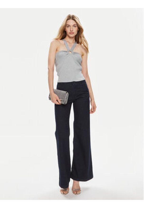 MICHAEL Michael Kors Top MS460W2AFB Srebrny Slim Fit. Kolor: srebrny. Materiał: wiskoza