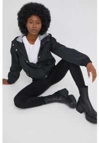 Noisy may - Noisy May spodnie damskie kolor czarny dopasowane high waist. Stan: podwyższony. Kolor: czarny. Materiał: materiał