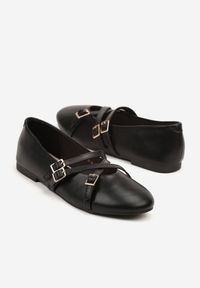 Renee - Czarne Balerinki Vices Mary Jane z Wkładką ze Skóry Naturalnej Rilomia. Okazja: na co dzień. Zapięcie: pasek. Kolor: czarny. Materiał: skóra. Styl: casual, elegancki
