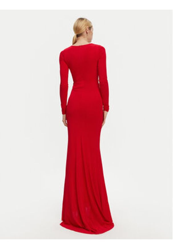 Pinko - PINKO Sukienka wieczorowa 104935 A2GS Czerwony Slim Fit. Kolor: czerwony. Materiał: wiskoza. Styl: wizytowy